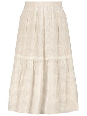 Creamy white tiered skirt