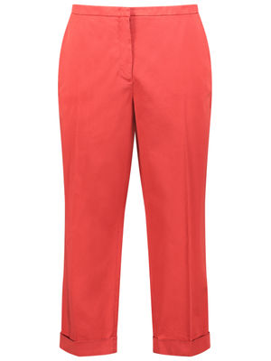 Vermillion cropped pleated trousers