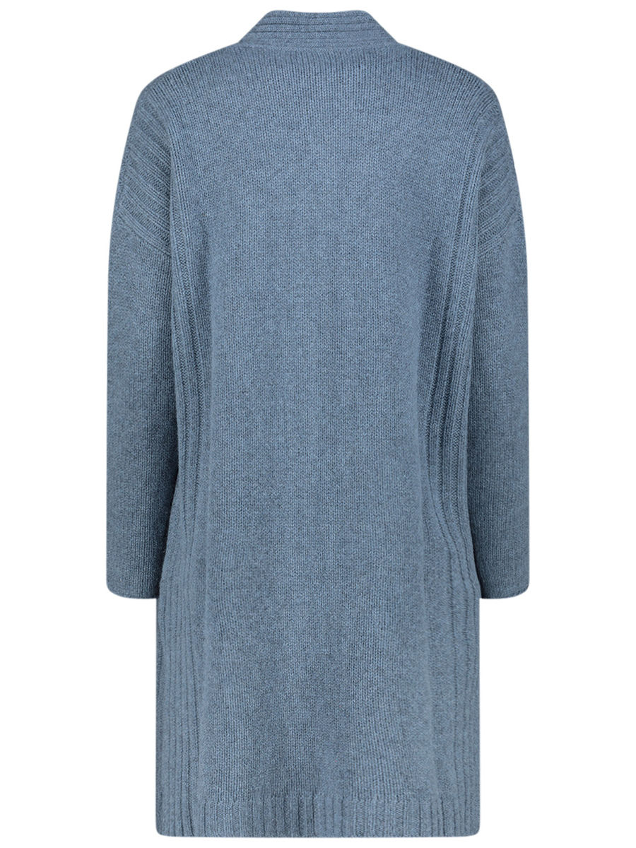 blue longline cardigan